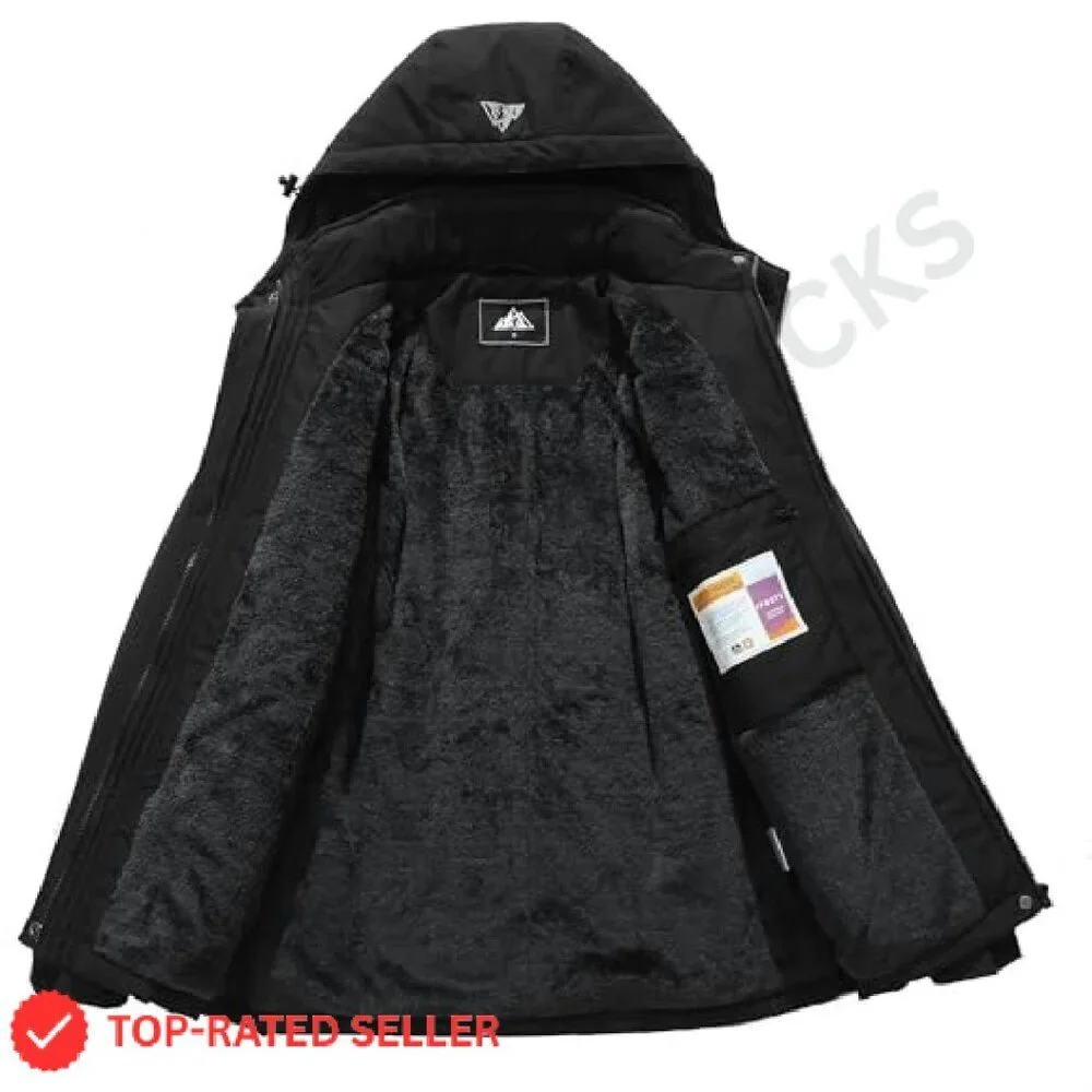 Waterproof Ski Jacket Cold-Weather Parka Windproof Hooded Outerwear Chic
